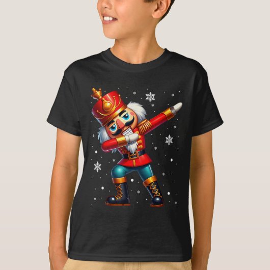 Dabbing Nutcracker Christmas Costume Matching Fami Tシャツ (正面)
