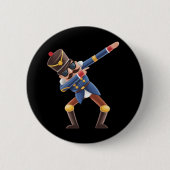 Dabbing Nutcracker Christmas Holiday 缶バッジ (正面)