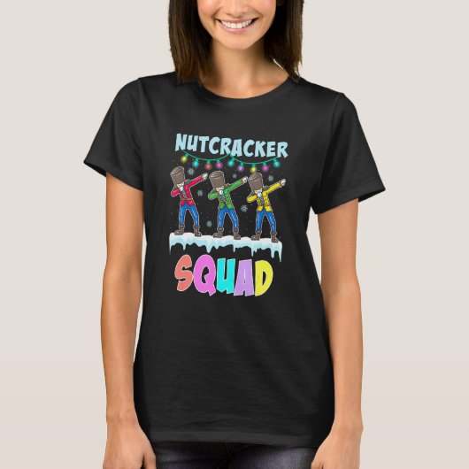 Dabbing Nutcracker Squad Christmas おもしろい Ballet Pj Tシャツ (正面)
