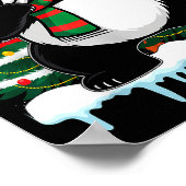 Dabbing Panda Santa Christmas Kids Boys Men Xmas B ポスター (角)