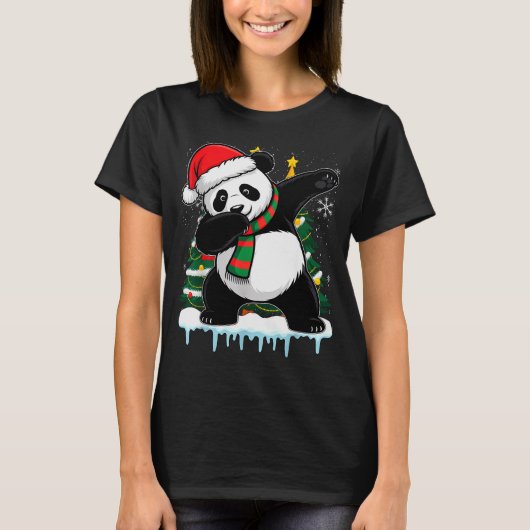 Dabbing Panda Santa Christmas Kids Boys Men Xmas B Tシャツ (正面)