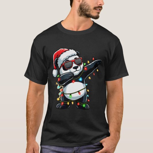 Dabbing Panda Xmas For Kids Boys Girl Panda Lover Tシャツ (正面)