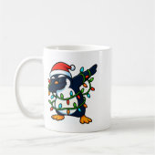 Dabbing Penguin Christmas Girls Xmas Lights Boys C コーヒーマグカップ (左)