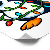 Dabbing Penguin Christmas Girls Xmas Lights Boys C ポスター (角)