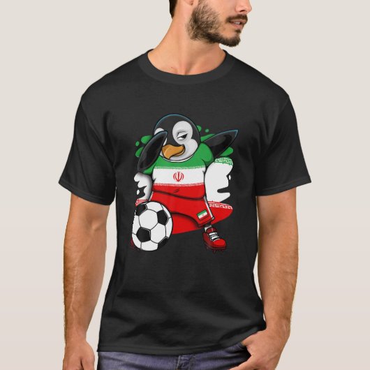 Dabbing Penguin Iran Soccer Fans Jersey Football L Tシャツ (正面)