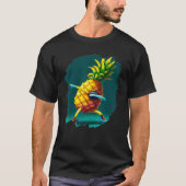 Dabbing Pineapple Aloha Sunglasses Beach Dance Haw Tシャツ (正面)