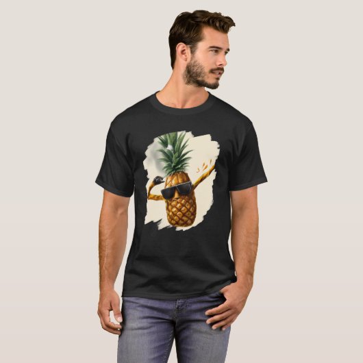 Dabbing Pineapple Aloha Sunglasses Beach Dance Haw Tシャツ (正面フル)