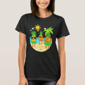 Dabbing Pineapple Sunglasses Hawaii Beach Palm Tre Tシャツ (正面)