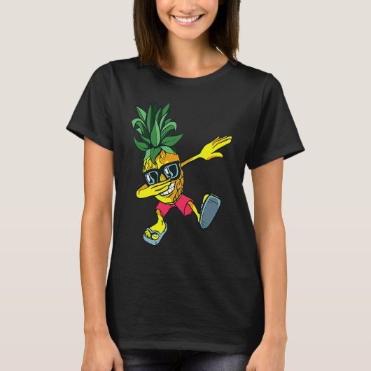 Dabbing Pineapple Sunglasses  Pineapple Summer Bea Tシャツ (正面)
