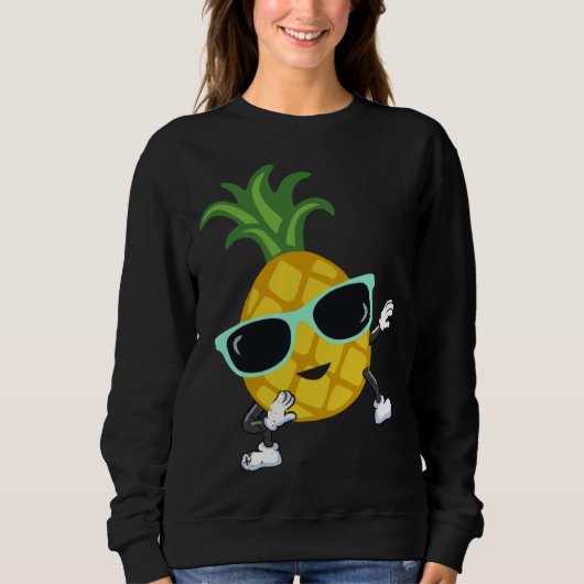 Dabbing pineapple sunglasses pool party for men wo スウェットシャツ (正面)