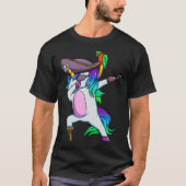 Dabbing Pirate Magical Rainbow Unicorn  Halloween Tシャツ (正面)