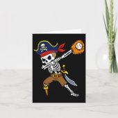 Dabbing Pirate Skeleton Baseball Funny Halloween  カード (正面)