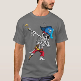 Dabbing Pirates Skeleton Eye Flap Pirate Ship Hall Tシャツ