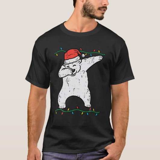 Dabbing Polar Bear Dab Xmas Pjs Christmas Boys Kid Tシャツ (正面)