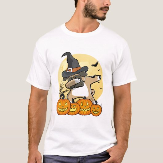 Dabbing Pug Halloween Tシャツ (正面)