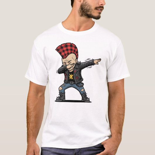 Dabbing Punk – Frecher Cartoon Style Tシャツ (正面)