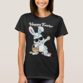 Dabbing Rabbit Happy Easter Day Eggs Dab Boys Girl Tシャツ (正面)
