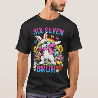 Dabbing Rabbit Six Seven Bruh T-shirt Tシャツ