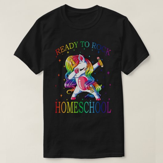 Dabbing Ready To Rock HOMESCHOOL Unicorn 1日目 Tシャツ (デザイン正面)