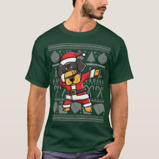 Dabbing Rottweiler Ugly Christmas Sweater Tシャツ