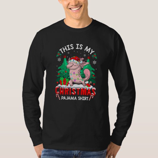 Dabbing Santa Axolotlライトおもしろいこれは私のキリスト Tシャツ (正面)