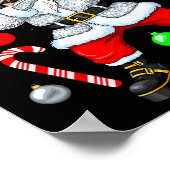Dabbing Santa Christmas Disco Retro 70s 80s Vibes  ポスター (角)