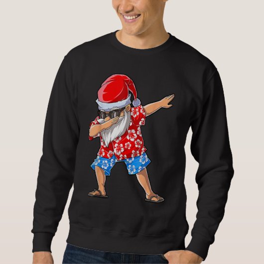 Dabbing Santa Christmas in July Boys Men Hawaiian  スウェットシャツ (正面)