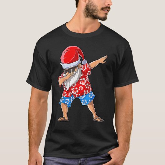 Dabbing Santa Christmas in July Boys Men Hawaiian  Tシャツ (正面)