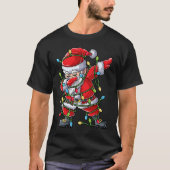 Dabbing Santa Christmas Tree Lights Xmas  Boys Kid Tシャツ (正面)