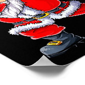 Dabbing Santa Claus Christmas Boys Men Funny Xmas  ポスター (角)