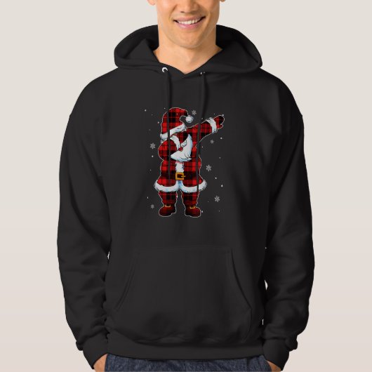 Dabbing Santa Claus  Christmas Plaid Red Santa Cos パーカ (正面)