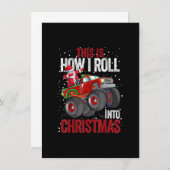 Dabbing Santa Claus Monster Truck Boys Christmas X 招待状 (正面/裏面)