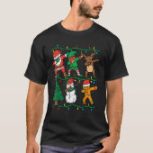 Dabbing Santa Elf Reindeer Dab Xmas PJs Christmas Tシャツ (正面)