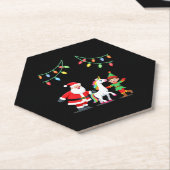 Dabbing Santa Elf Unicorn Christmas Kids Boys Men ペーパーコースター (アングル)