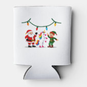 Dabbing Santa Elf Unicorn Christmas Kids Boys Men 缶クーラー (正面)