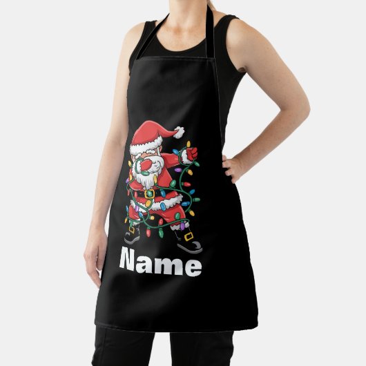 Dabbing Santa Funny Personalized Christmas Gift エプロン (インサイチュ)