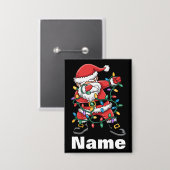 Dabbing Santa Funny Personalized Christmas Gift 缶バッジ (正面/裏面)