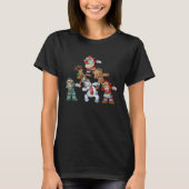 Dabbing Santa Reindeer Elf Bear Gingerbread  Chris Tシャツ (正面)