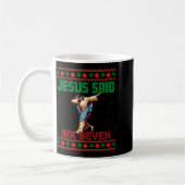 Dabbing Santa Says Six Seven 67 Meme Ugly Christma コーヒーマグカップ (左)