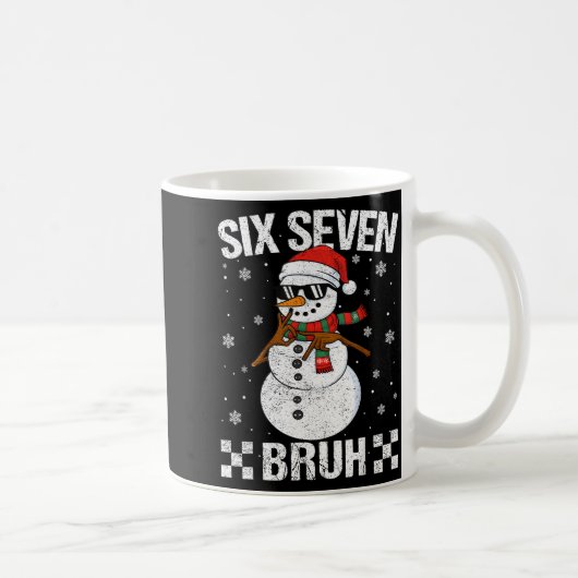 Dabbing Santa Snowman 6 7 Meme Christmas Six Seven コーヒーマグカップ (右)