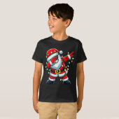 Dabbing Santa Xmas Lights Funny Christmas Men Wome Tシャツ (正面フル)