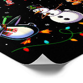 Dabbing Santa Xmas Lights Kids Girls Boys Christma ポスター (角)