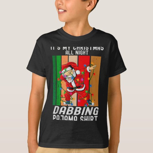 Dabbing Santaclaus All Christmas Night Dab Dance  Tシャツ (正面)
