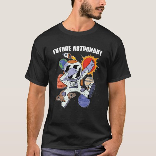 Dabbing Scientist Planets宇宙科学Future Ast Tシャツ (正面)