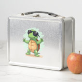 Dabbing Sea Turtle Animal Lover Save The Turtles T メタルランチボックス (インサイチュ)