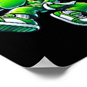 Dabbing Shamrock Karate Boys Girls Kids St Patrick ポスター (角)