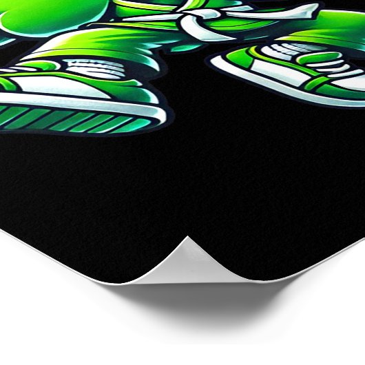 Dabbing Shamrock Karate Boys Girls Kids St Patrick ポスター (角)