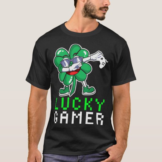 Dabbing Shamrock St Paddy's Day Video Gaming Quote Tシャツ (正面)
