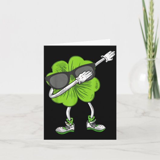 Dabbing Shamrock St Patrick's Day Funny Irish Boys カード (正面)