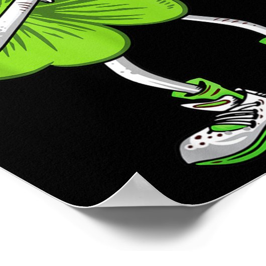 Dabbing Shamrock St Patrick's Day Funny Irish Boys ポスター (角)